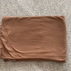 Toffee colored Mebie Baby swaddle blanket